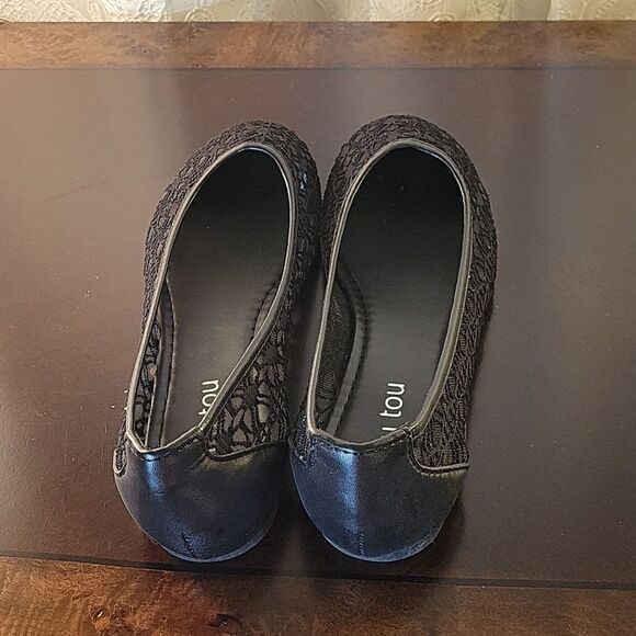 BRAND NEW  TOUTOU ELENA BLACK BALLET FLATS LACE  WOMEN"S SHOES - Picture 8 of 16